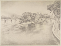 KG 09568
<br/>
Gezicht op het Ile de la Cité te Parijs
<br/>
<em>Schuhmacher, Wijtze Gerrit Carel ('Wim') (1894-1986)</em>